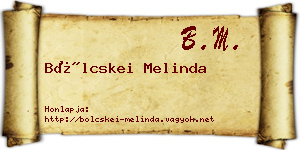 Bölcskei Melinda névjegykártya