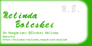 melinda bolcskei business card